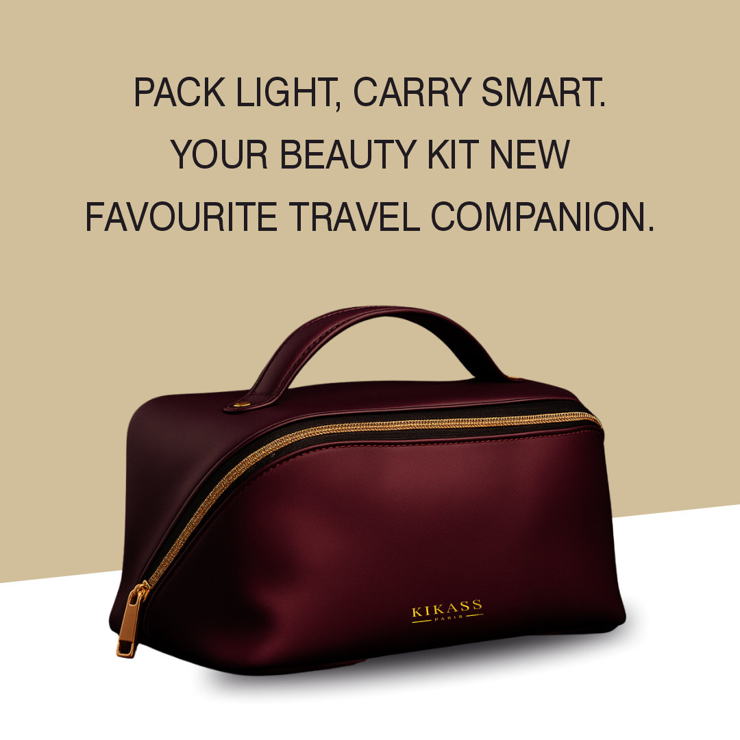 KIKASS PARIS Luxury Cosmetic Bag with Golden Zip