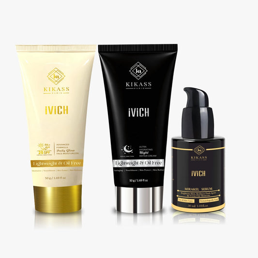 KIKASS iViCH Combo III- Skin Care Combo | Day Cream 50 g | Night Cream 50 g and Serum 30 ml