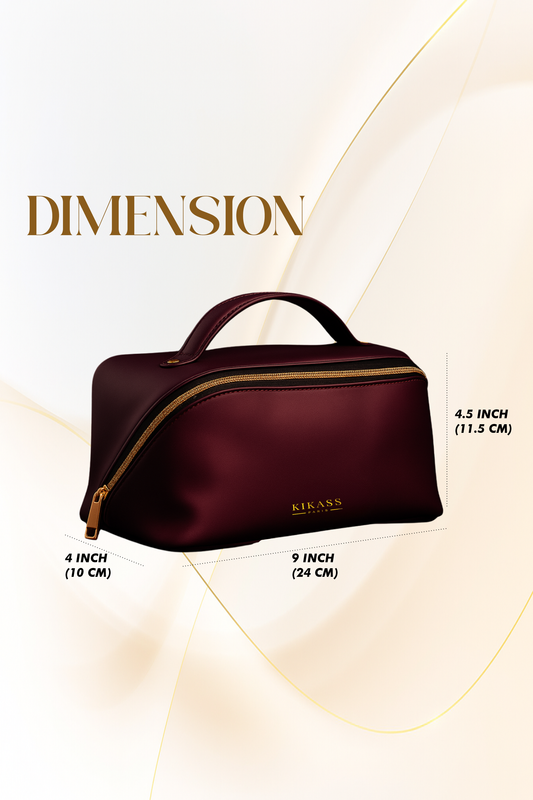 KIKASS PARIS Luxury Cosmetic Bag with Golden Zip