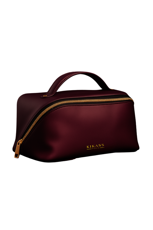 KIKASS PARIS Luxury Cosmetic Bag with Golden Zip
